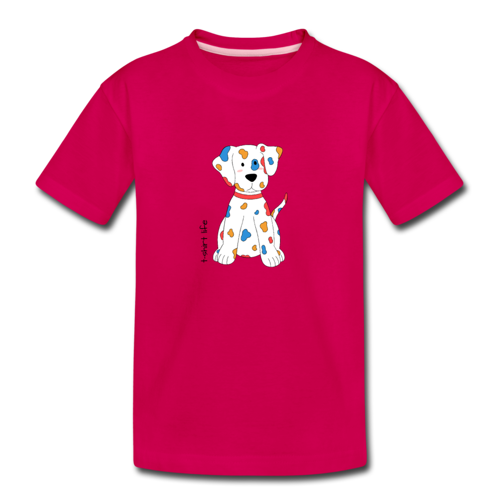 Toddler Premium Puppy T-Shirt - dark pink