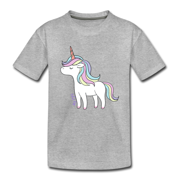 Unicorn Kids Tee - heather gray