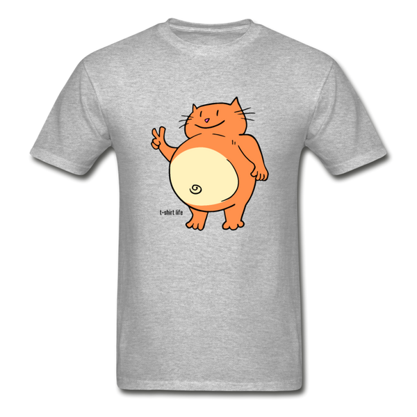 Happy Cat Tee - heather gray