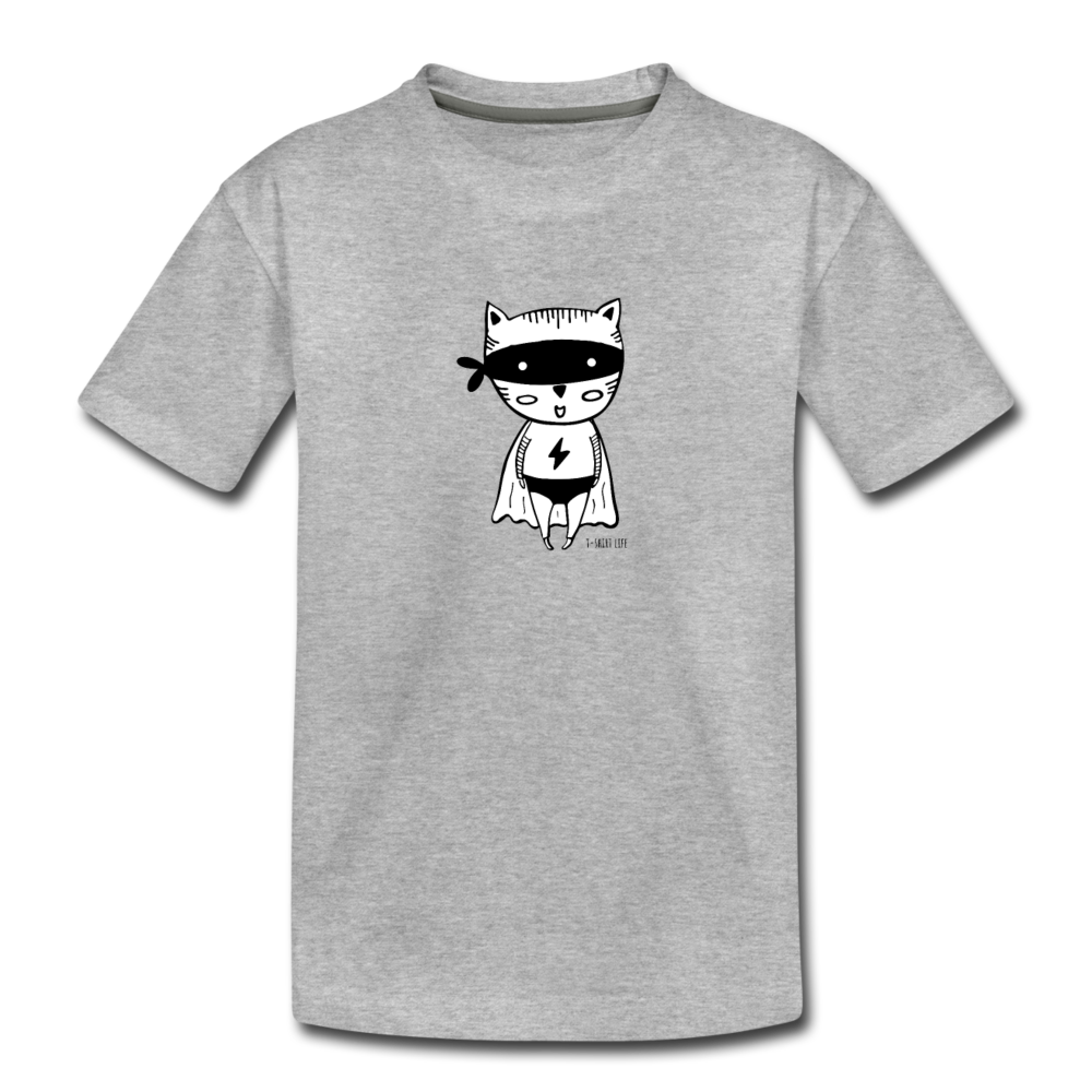 Kids' Premium Super Cat T-Shirt - heather gray