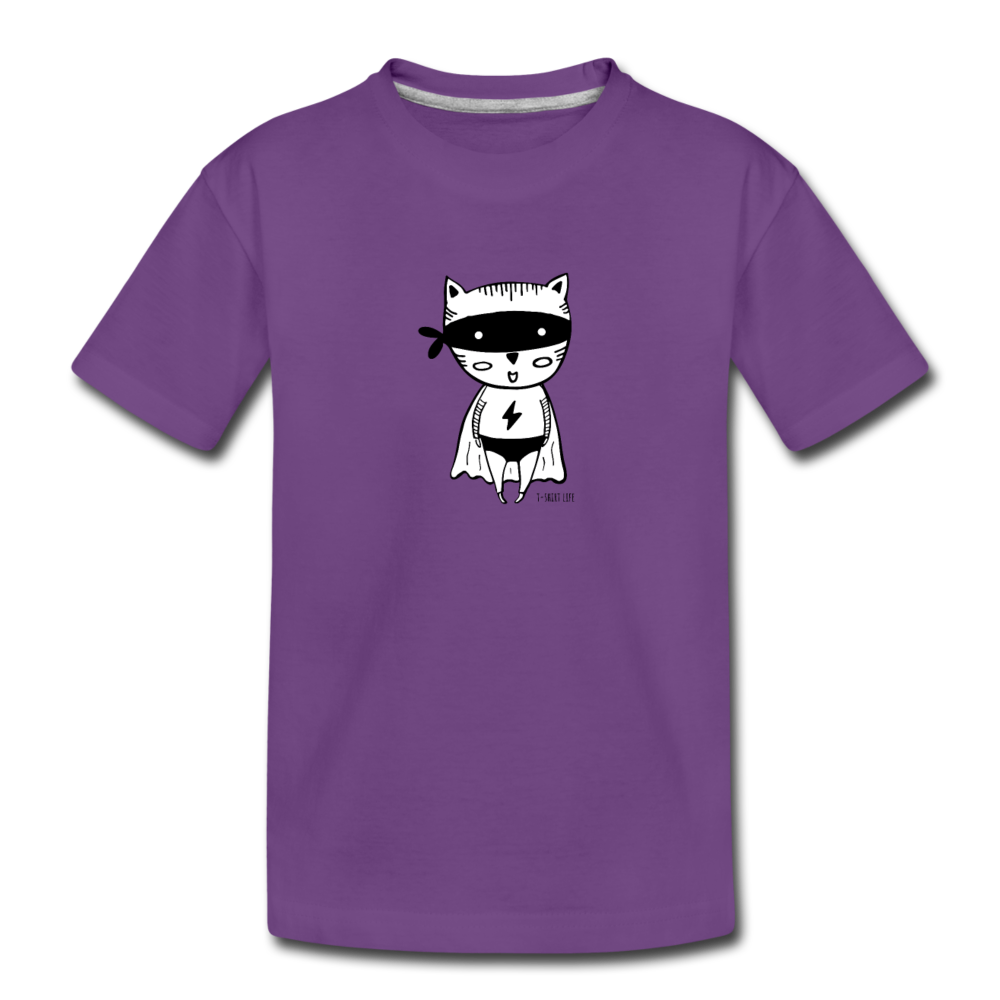 Kids' Premium Super Cat T-Shirt - purple