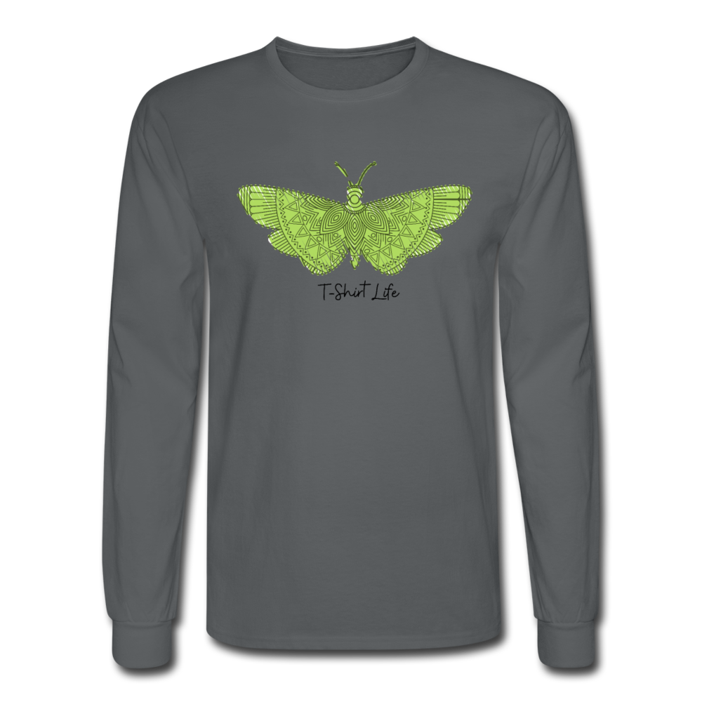 Long Sleeve Butterfly Tee - charcoal