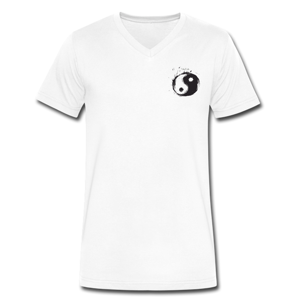 Premium V-Neck Yin + Yang Tee - white