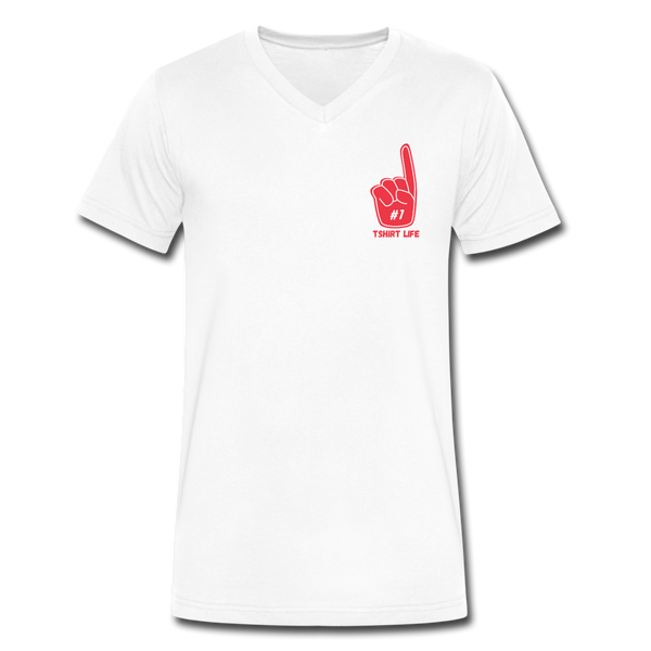 Premium V-Neck Finger Tee - white