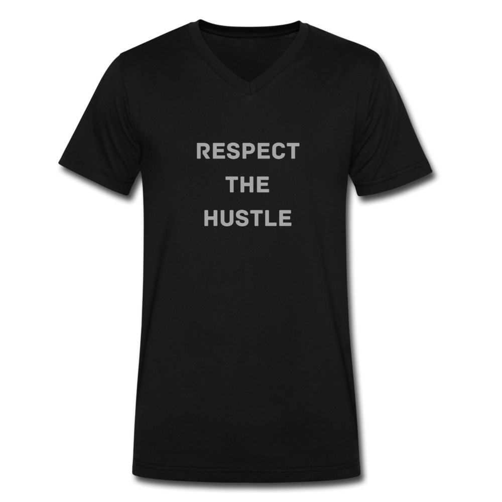 Premium V-Neck Respect The Hustle - black