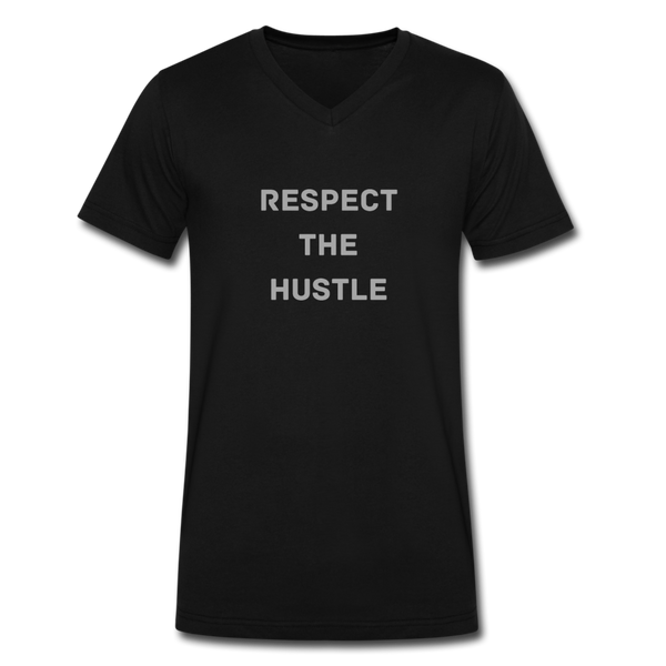 Premium V-Neck Respect The Hustle - black