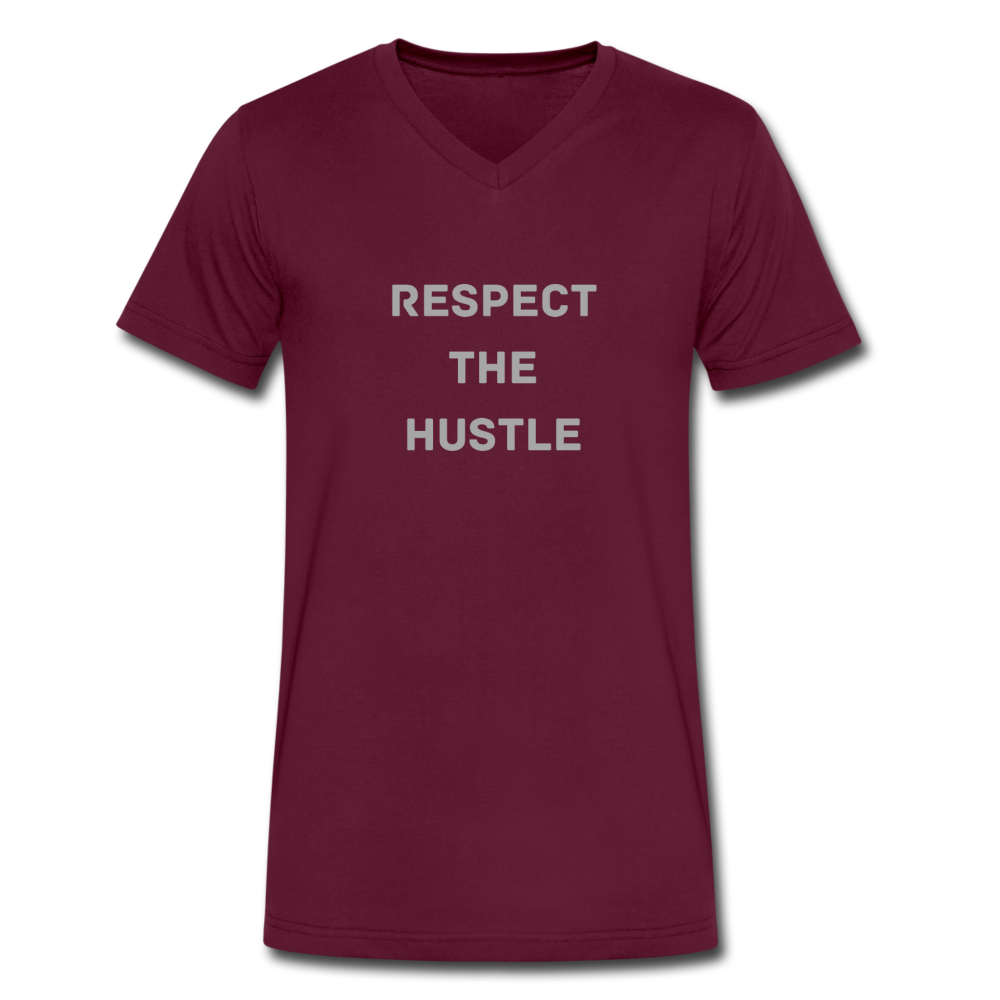 Premium V-Neck Respect The Hustle - maroon