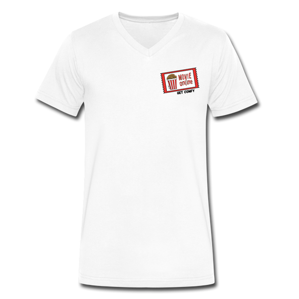 Premium V-Neck Movie Ticket Tee - white