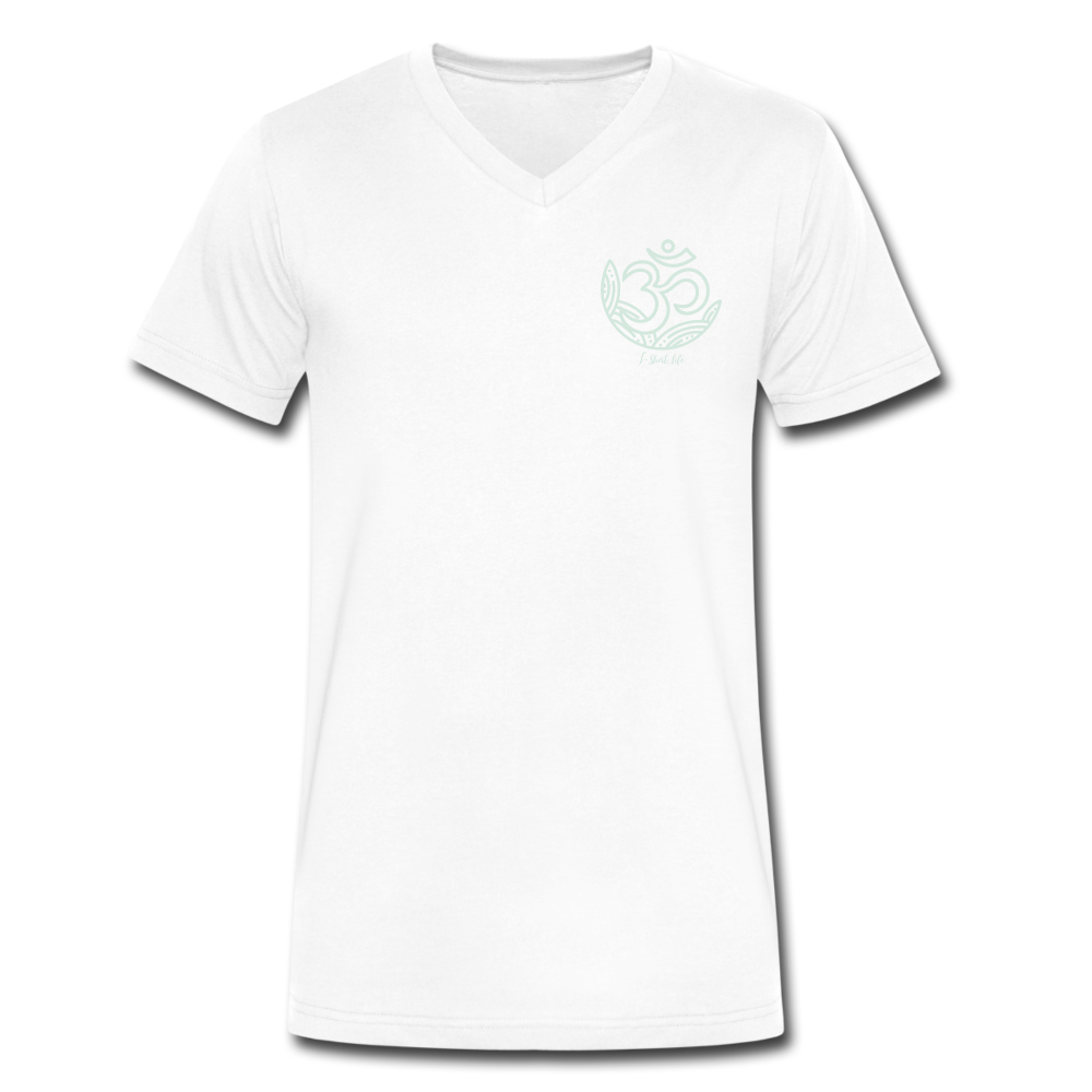 Premium V-Neck Om Tee - white