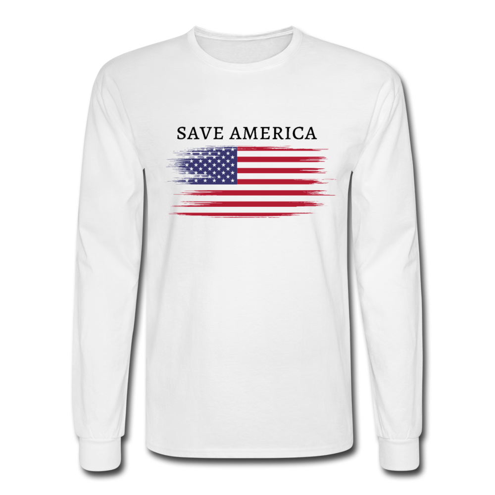 Save America Long Sleeve Tee - white