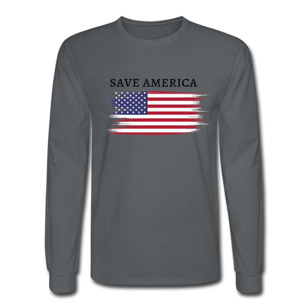 Save America Long Sleeve Tee - charcoal