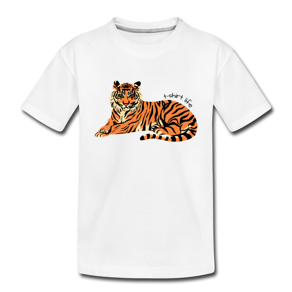 Kids' Premium Tiger T-Shirt - white