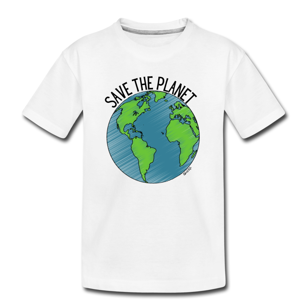 Kids' Premium Save the planet tee - white