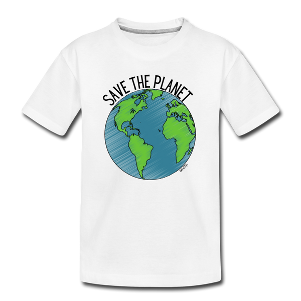 Kids' Premium Save the planet tee - white