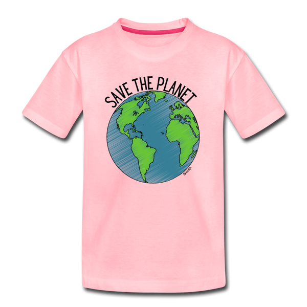 Kids' Premium Save the planet tee - pink