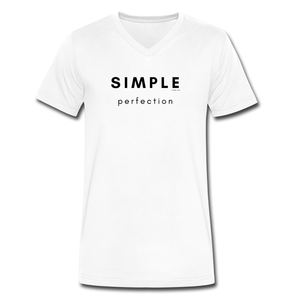 Premium V Neck Simple Perfection Tee - white