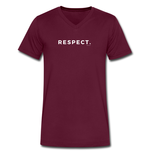 Premium V-Neck Respect Tee - maroon