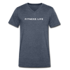 Premium V-Neck Fitness Life Tee - heather navy