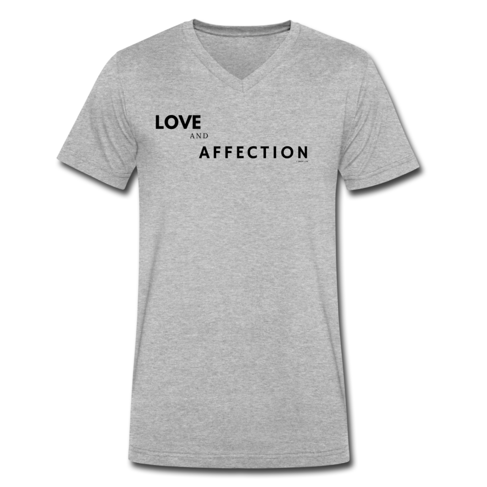 Premium V-neck Love and Affection Tee - heather gray