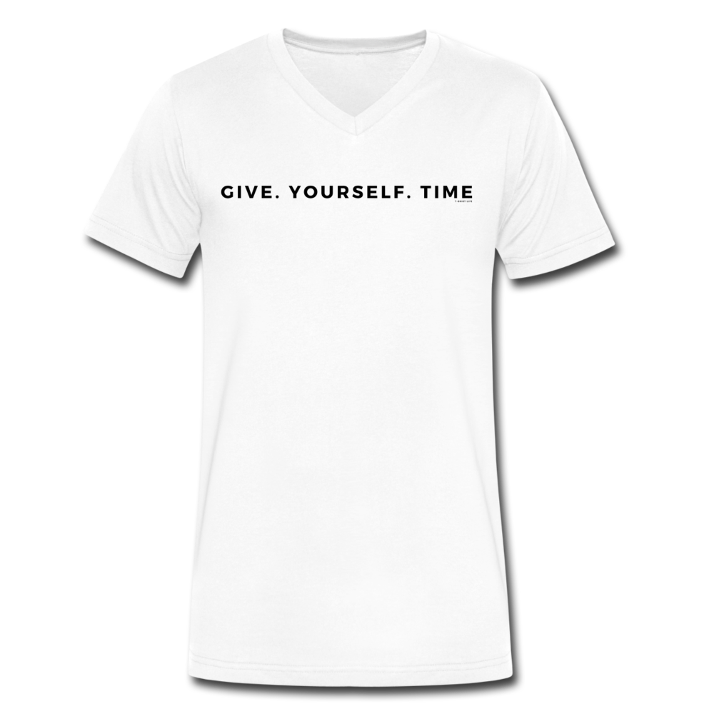 Premium V-neck Give Yourself Time Tee - white