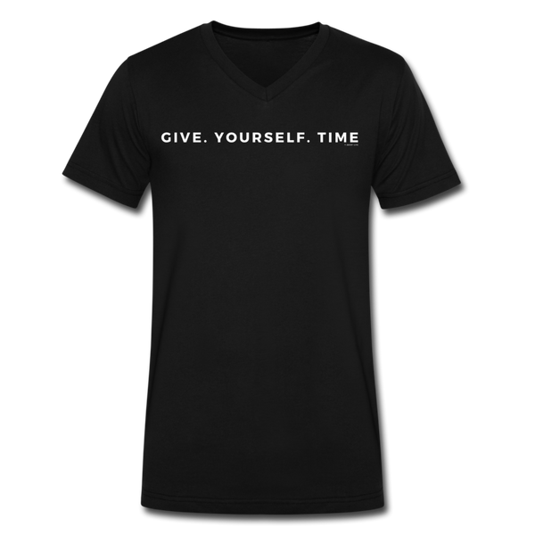 Premium V-neck Give Yourself Time Tee - black