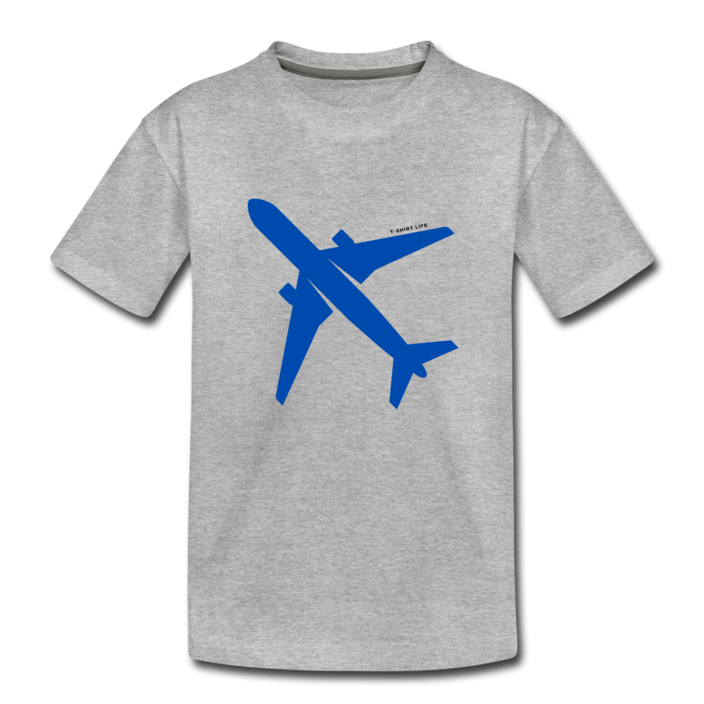 Airplane Kids Tee - heather gray