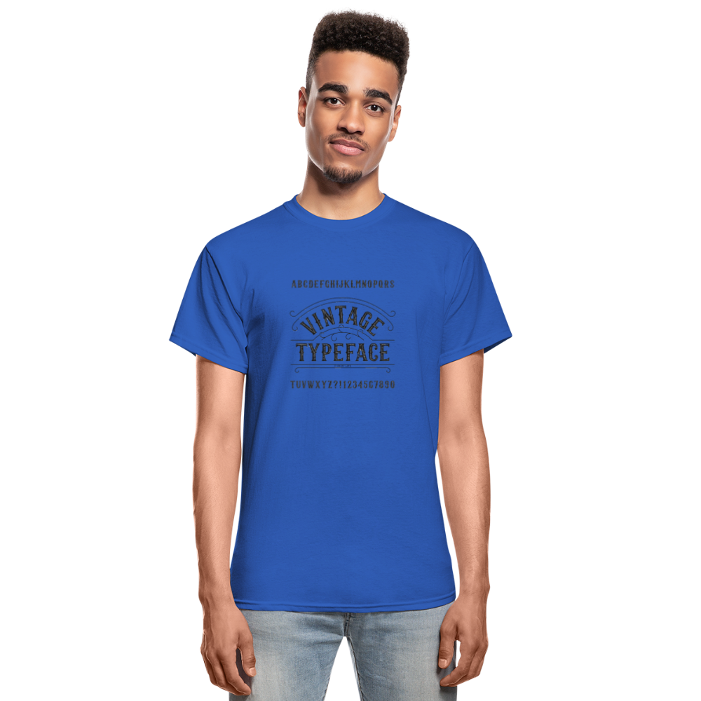 Vintage Typeface Tee - royal blue