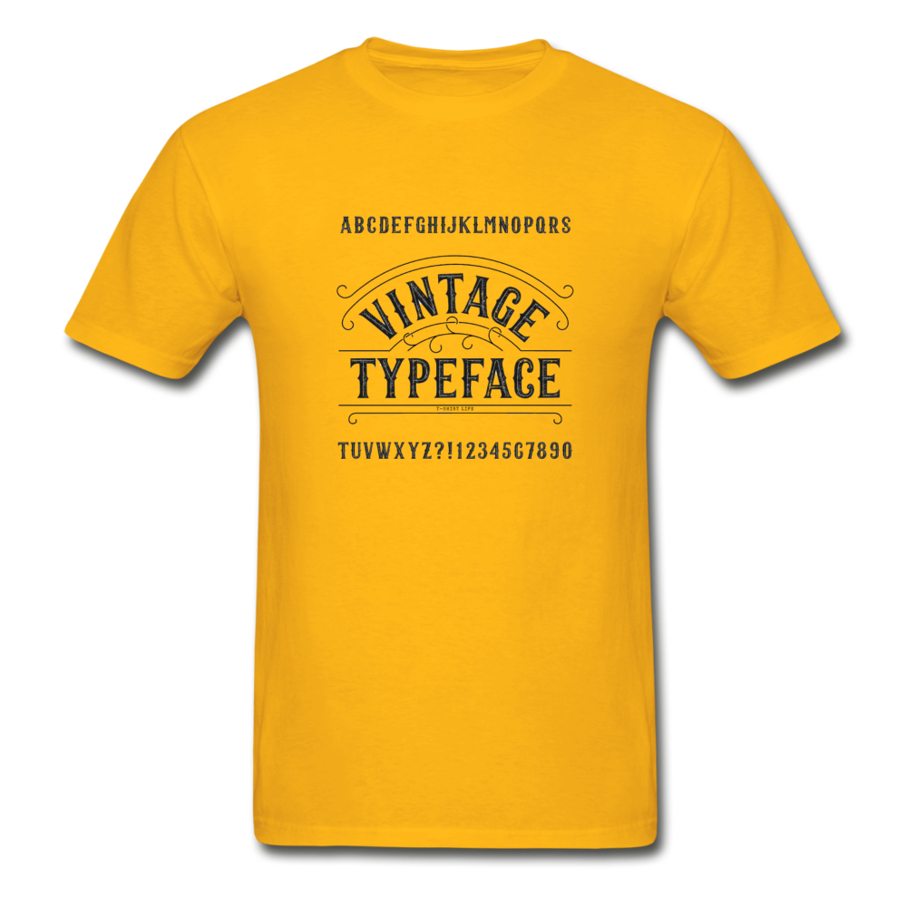 Vintage Typeface Tee - gold