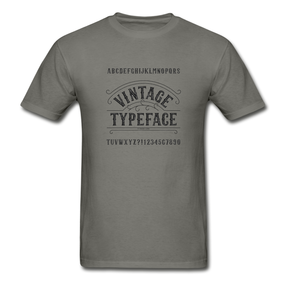 Vintage Typeface Tee - charcoal