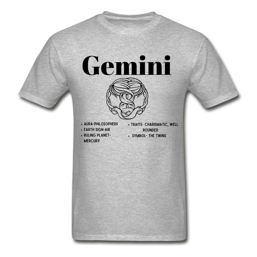 Gemini Zodiac Tee - heather gray