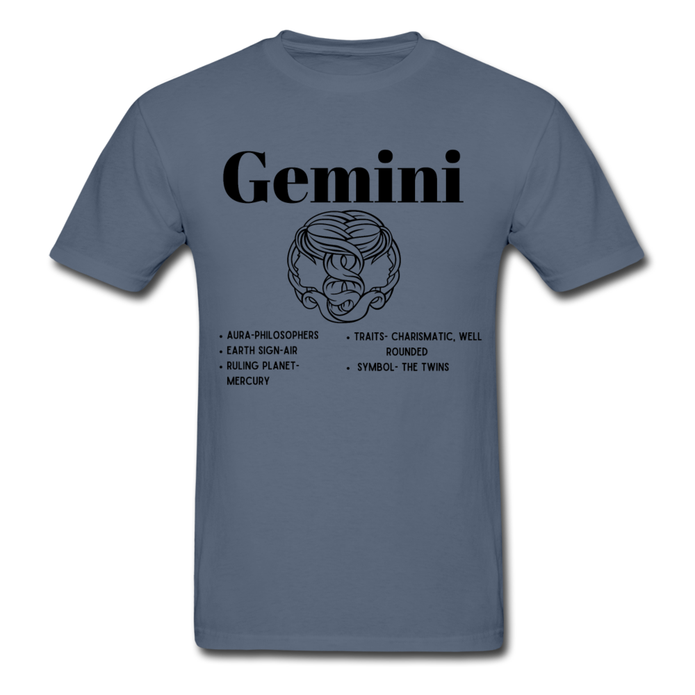 Gemini Zodiac Tee - denim