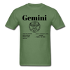 Gemini Zodiac Tee - military green