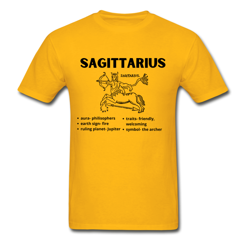 Sagittarius Zodiac Tee - gold