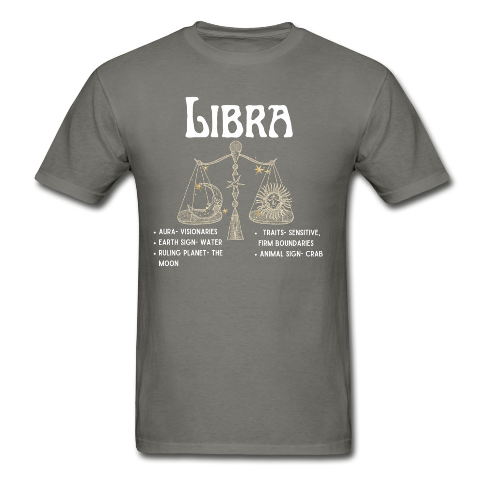 Libra Zodiac Tee - charcoal