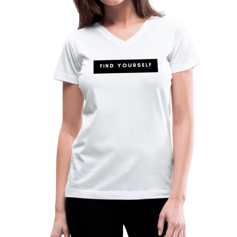 Women's V-Neck Find Yourself T-Shirt - white