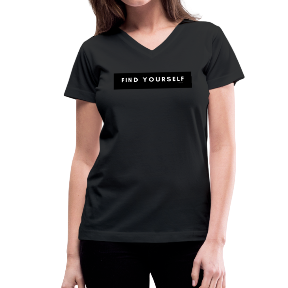 Women's V-Neck Find Yourself T-Shirt - black