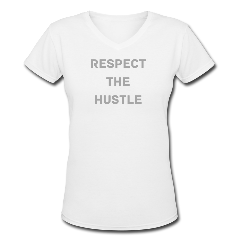 Women's V-Neck Hustle T-Shirt - white