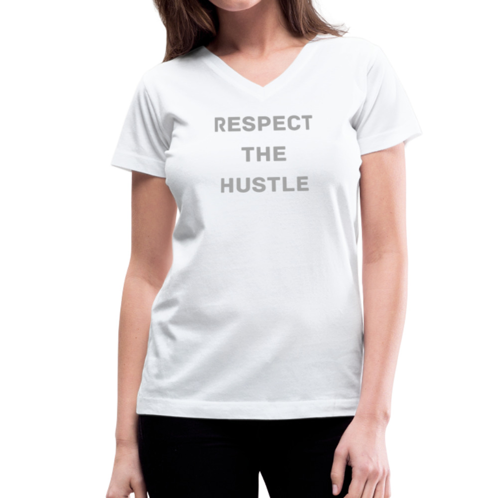 Women's V-Neck Hustle T-Shirt - white