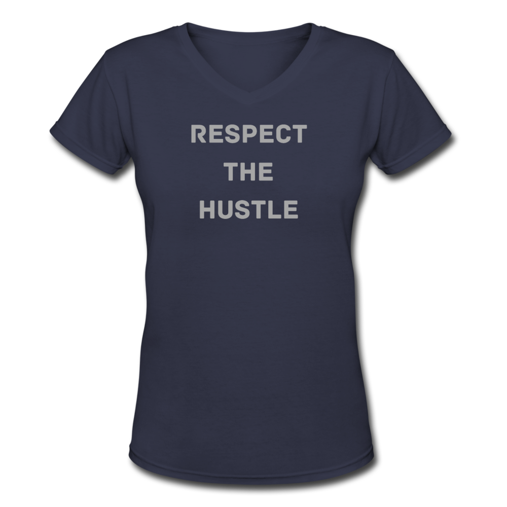 Women's V-Neck Hustle T-Shirt - navy