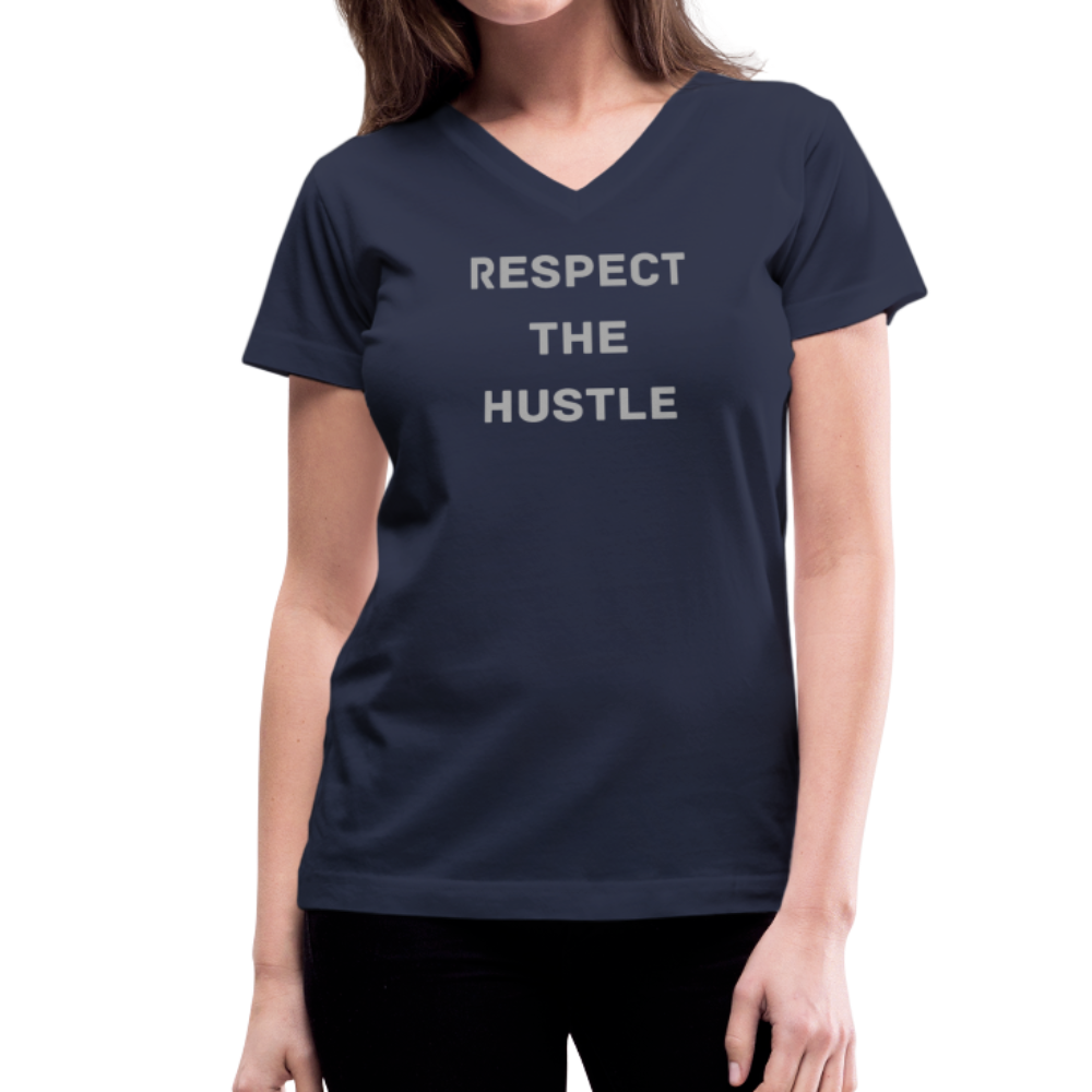 Women's V-Neck Hustle T-Shirt - navy