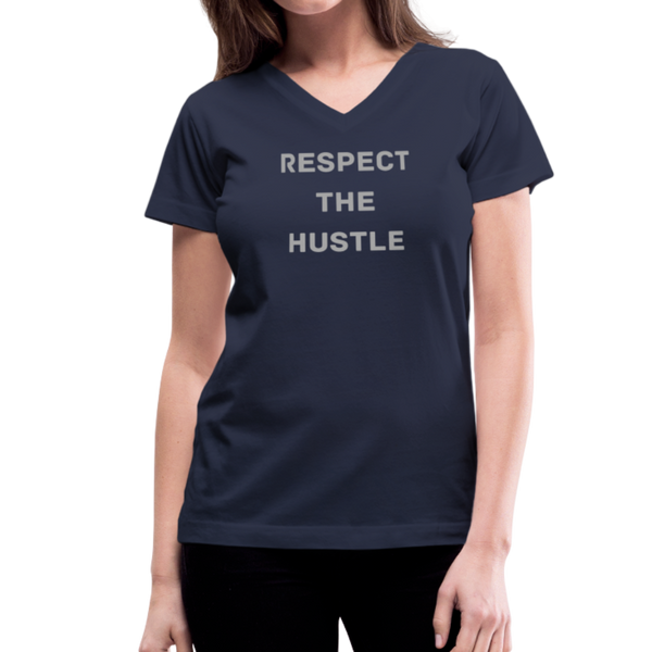 Women's V-Neck Hustle T-Shirt - navy