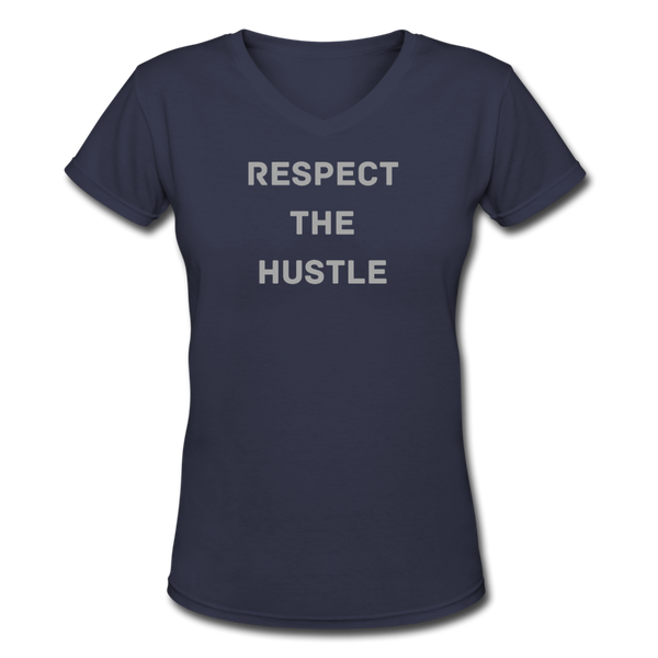 Women's V-Neck Hustle T-Shirt - navy