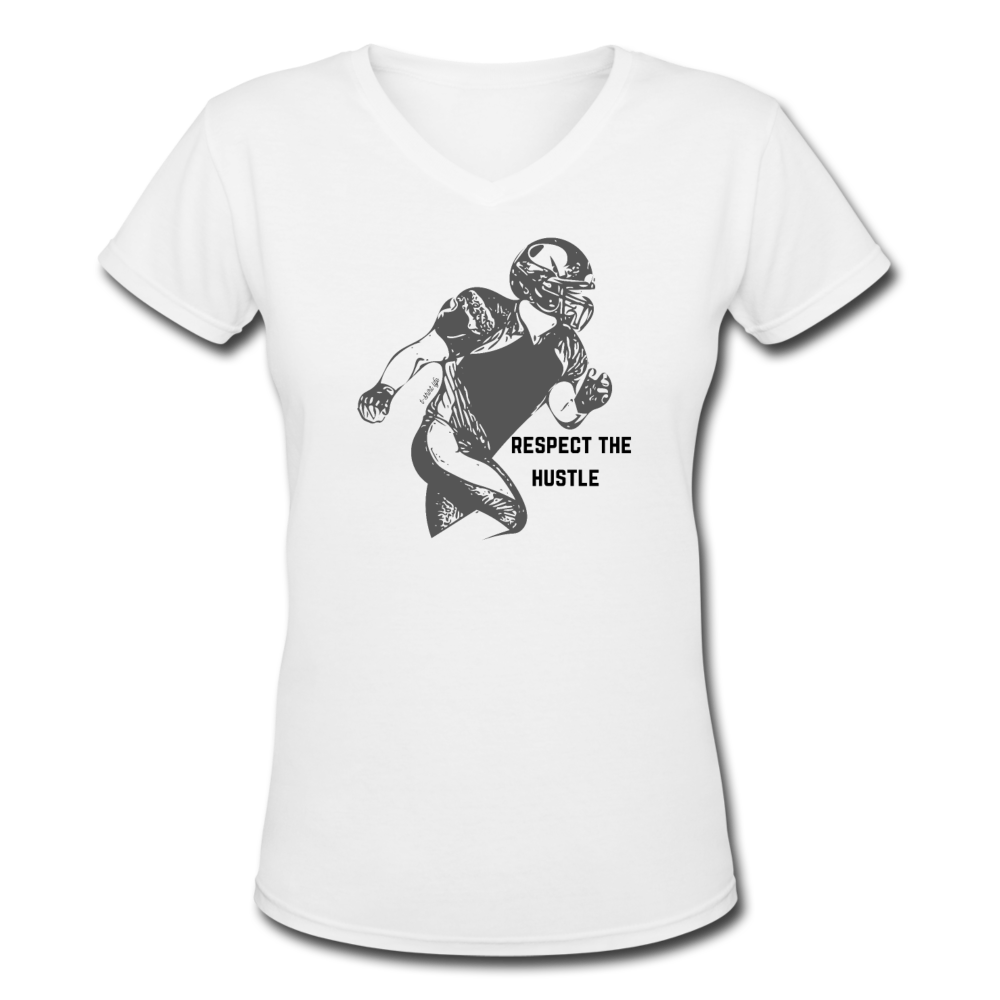 Women's V-Neck Football T-Shirt - white