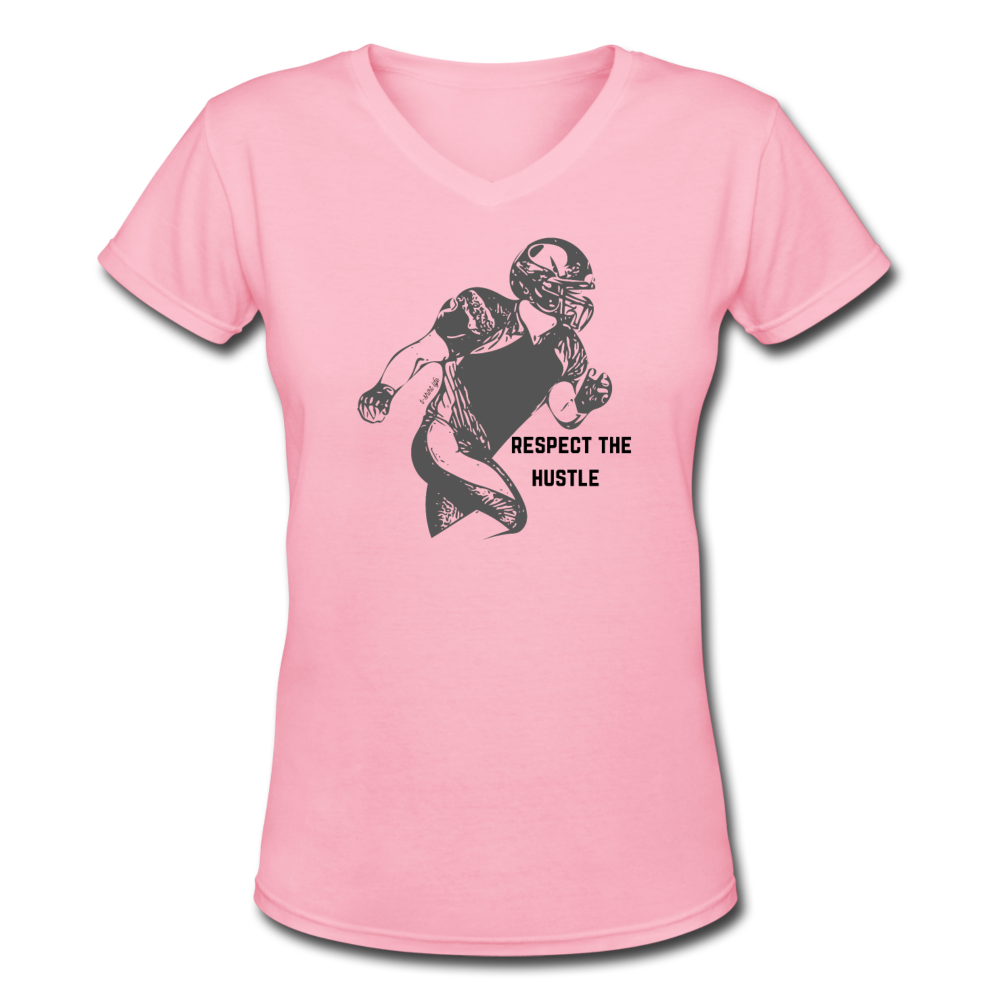 Women's V-Neck Football T-Shirt - pink