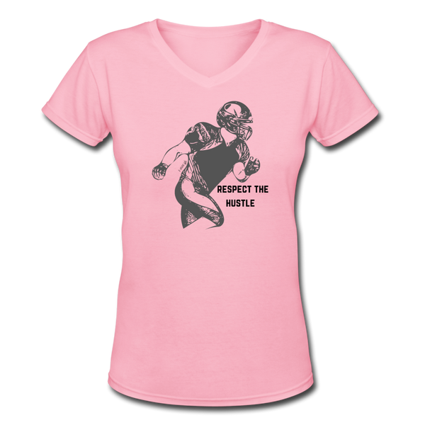 Women's V-Neck Football T-Shirt - pink