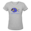 Women's V-Neck Fish T-Shirt - gray