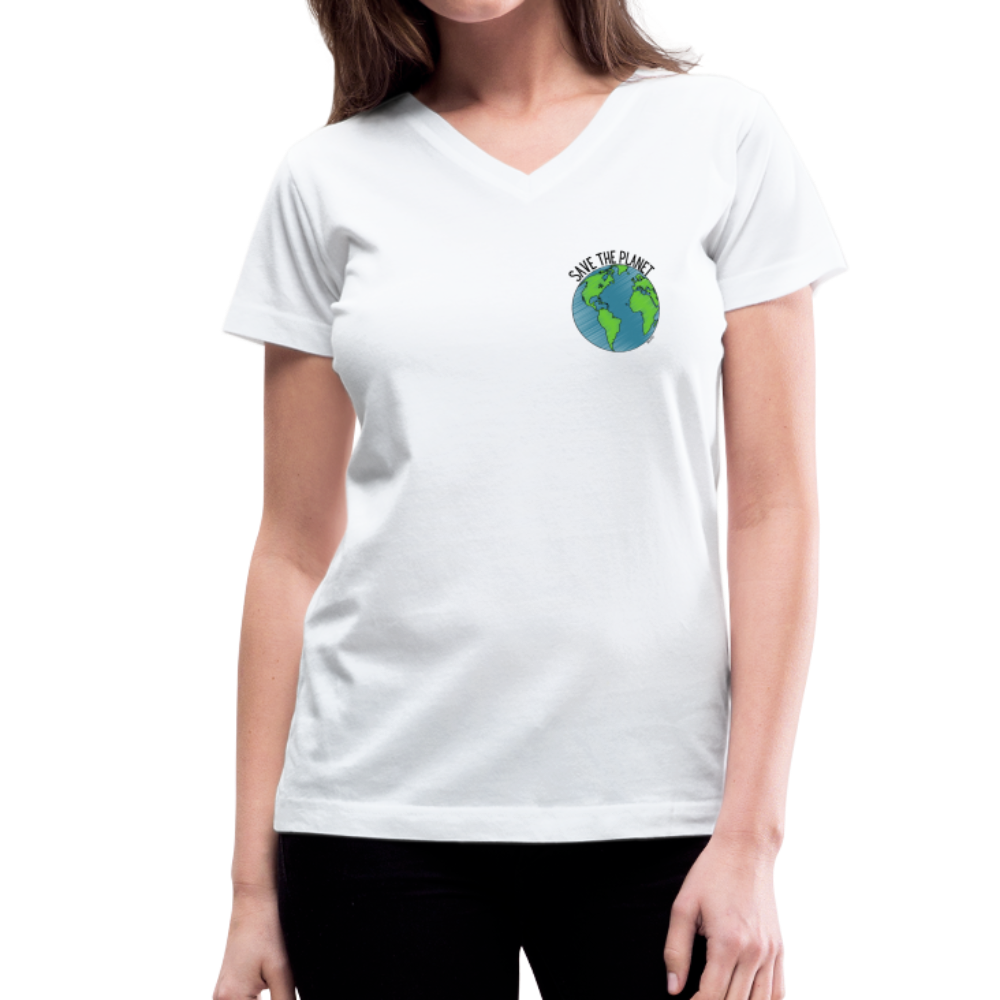 Women's V-Neck Planet T-Shirt - white