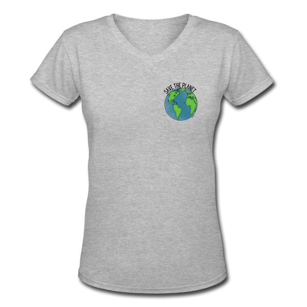 Women's V-Neck Planet T-Shirt - gray