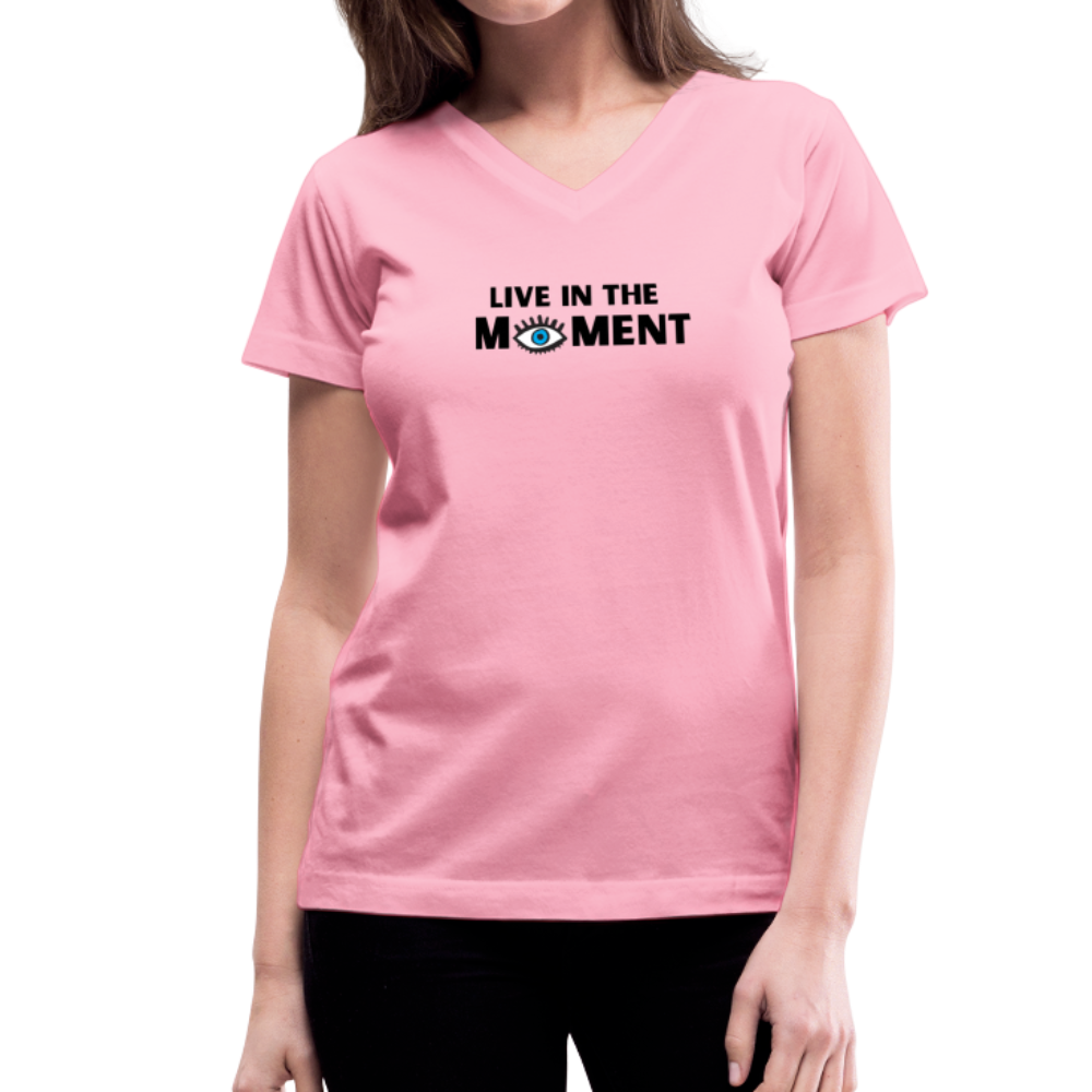 Women's V-Neck Live T-Shirt - pink