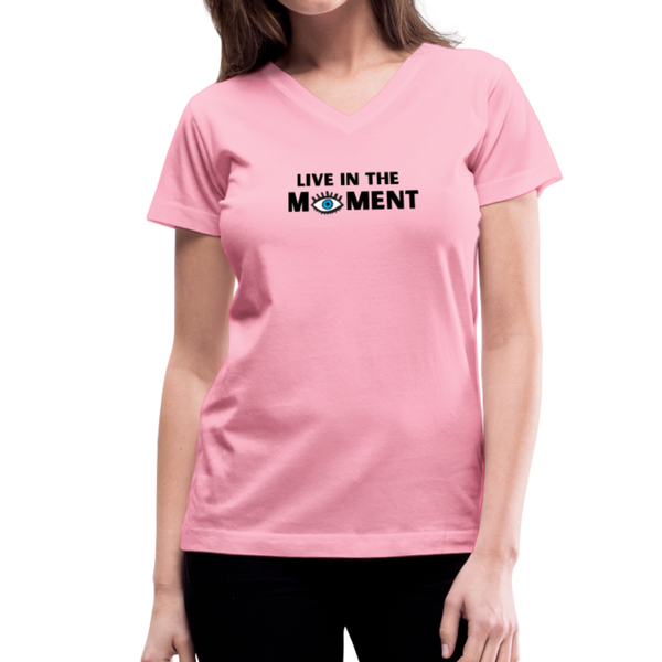 Women's V-Neck Live T-Shirt - pink